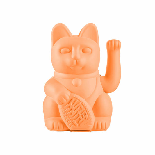 Donkey Products Lucky Cat Maneki Neko, Winkekatze, Glücksbringer, Kunststoff, Peach, 15 cm, 330622