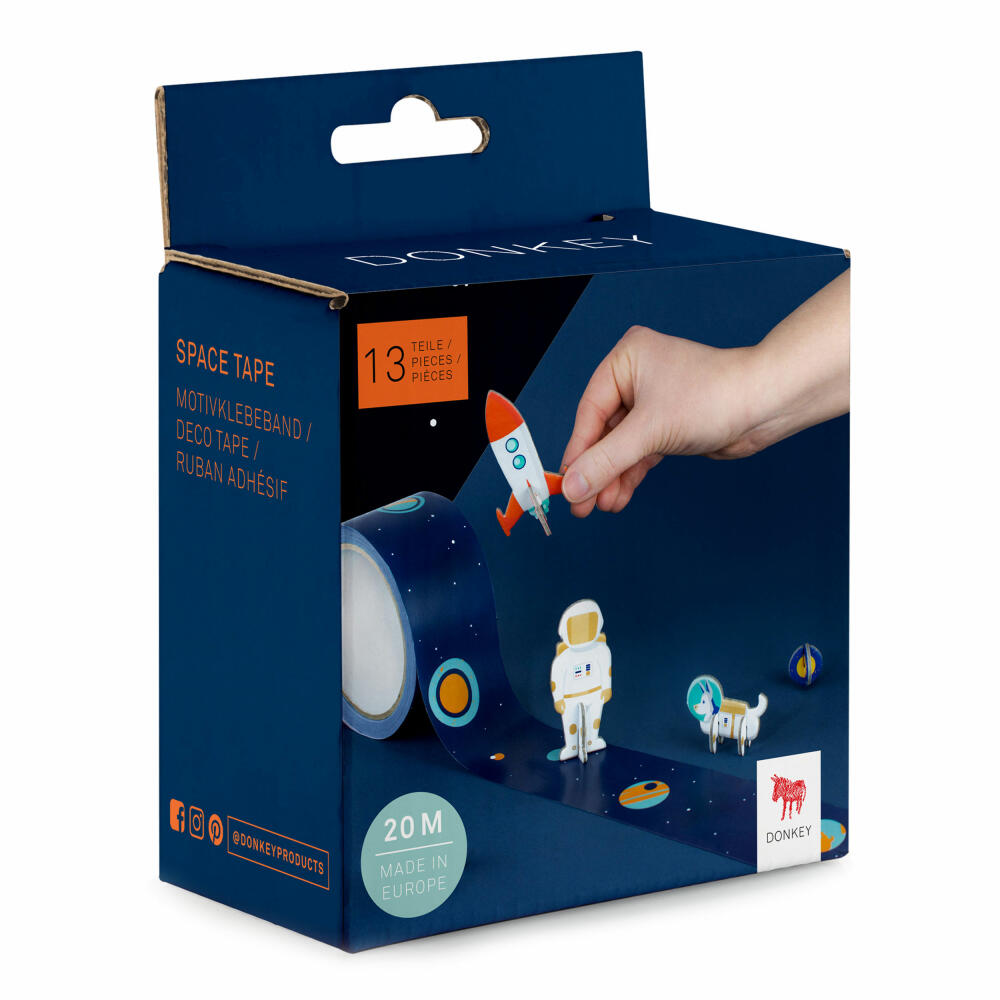 Donkey Products Deko-Klebeband Tape Gallery - My first Space Flight, Bastelset, Pappe, 20 m, 300622