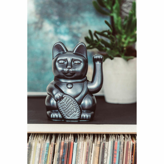 Donkey Products Lucky Cat Maneki Neko, Winkekatze, Glücksbringer, Kunststoff, Galaxy, 15 cm, 330440