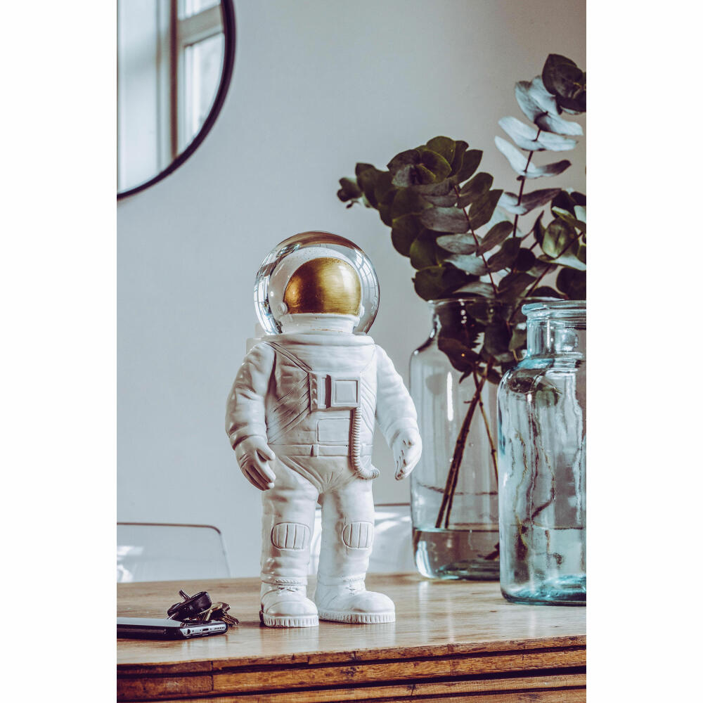 Donkey Products Summerglobe The Astronaut, Schneekugel, Glitzerkugel, Dekoration, Glas, Polyresin, Weiß, Golden, 17 cm, 330441