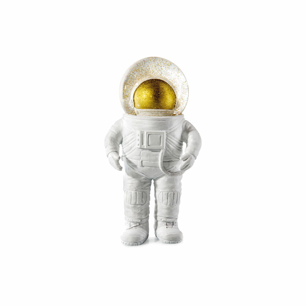 Donkey Products Summerglobe The Astronaut, Schneekugel, Glitzerkugel, Dekoration, Glas, Polyresin, Weiß, Golden, 17 cm, 330441