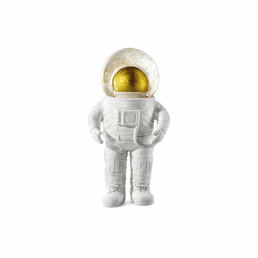 Donkey Products Summerglobe The Astronaut, snow globe, glitter ball, decoration, glass, polyresin, white, golden, 17 cm, 330441