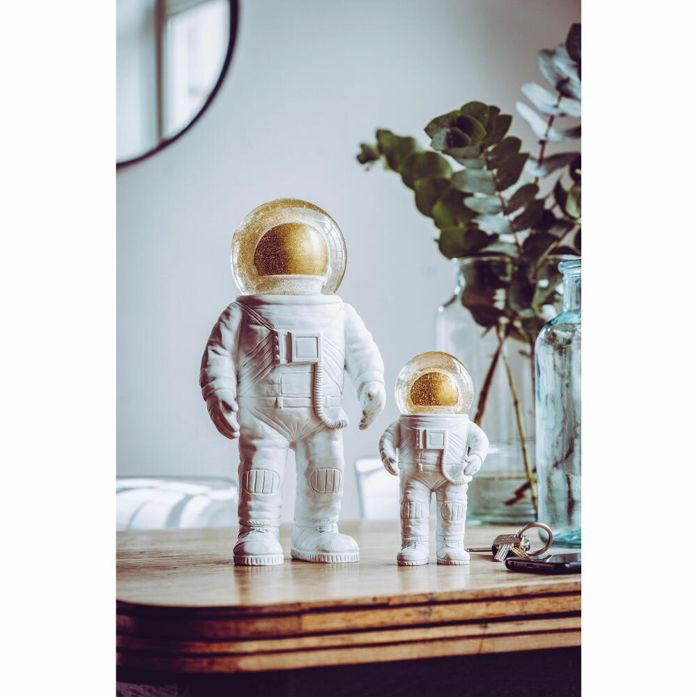 Donkey Products Summerglobe The Astronaut, Schneekugel, Glitzerkugel, Dekoration, Glas, Polyresin, Weiß, Golden, 17 cm, 330441