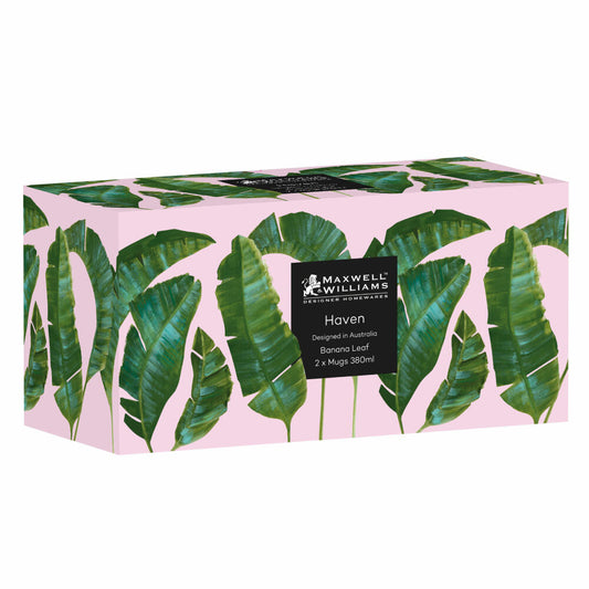 Maxwell & Williams Becher-Set Haven 2-tlg., Kaffeebecher, Tassen, Porzellan, Rosa, 380 ml, KL0100