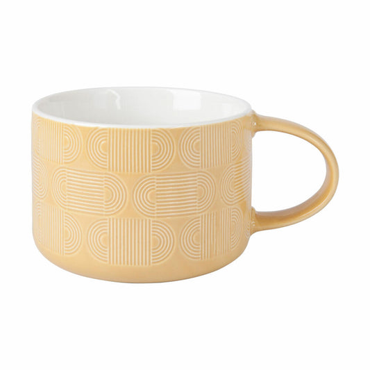 Maxwell & Williams Jumbotasse Crest, Becher, Porzellan, Ocker, 500 ml, KL0276