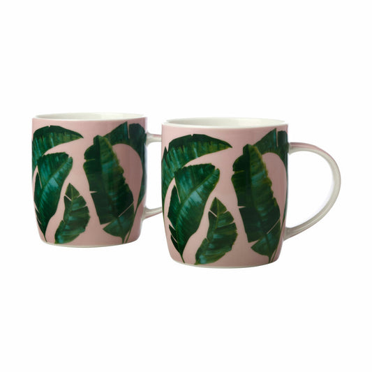 Maxwell & Williams Becher-Set Haven 2-tlg., Kaffeebecher, Tassen, Porzellan, Rosa, 380 ml, KL0100