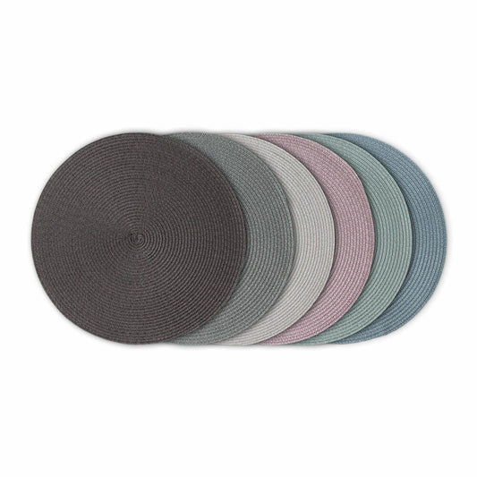Continenta Tischset Rund, Platzset, Platzdecke, Platzmatte, Untersetzer, Kunststoff, Ø 38 cm, Anthrazit, 6620