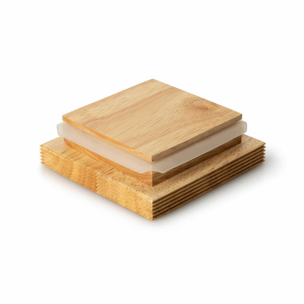 Continenta Vorratsdose quadratisch, Aufbewahrungsbehälter, Vorratsbox, Keramik, Gummibaumholz, Schwarz, 800 ml, 3712