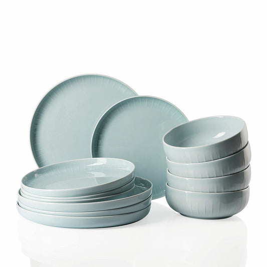 Arzberg Joyn Set 12-piece, tableware set, plates, bowls, porcelain, mint green, 44020-640206-29219