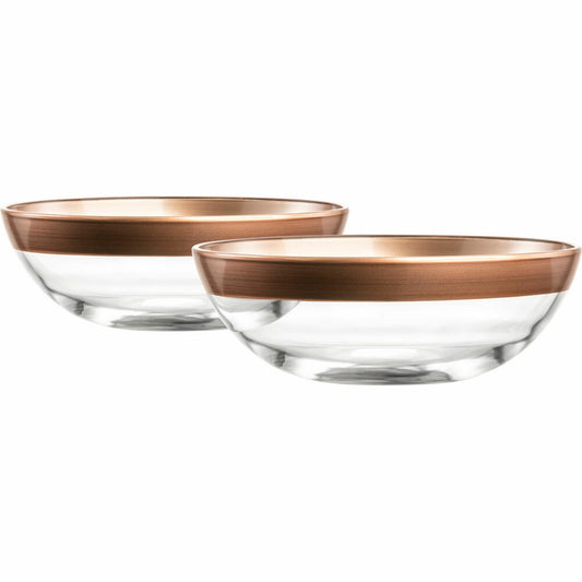 Eisch Schalen Kaya Copper, 2er Set, Dessertschale, Salatschale, Schale, Kristallglas, Kupfer, Ø 17 cm, 77356717