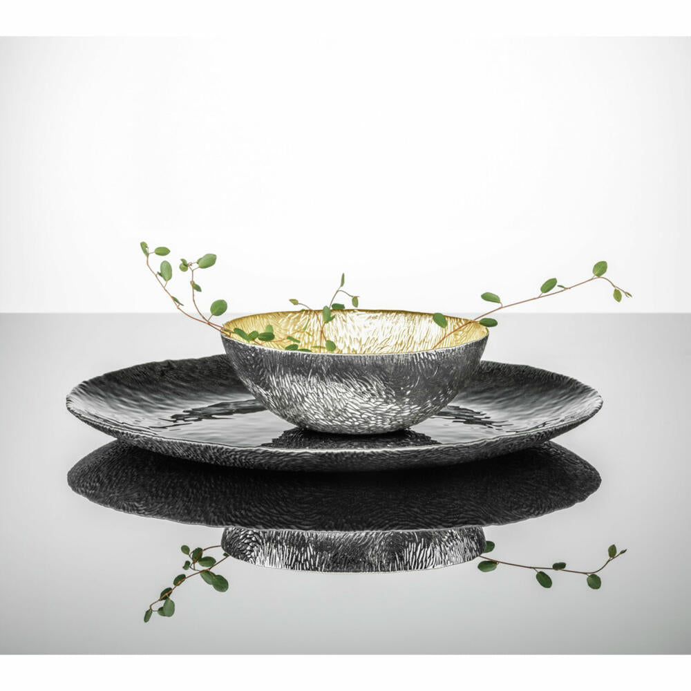 Eisch Teller Sen Silber, Speiseteller, Servierteller, Servierplatte, Glas, Silber, Ø 32 cm, 75131632