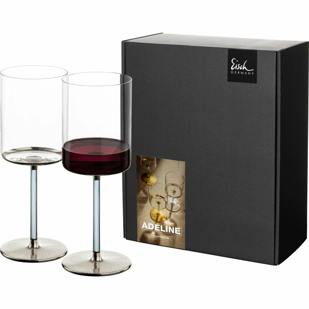 Eisch Rotweingläser Adeline, 2er Set, Rotweinglas, Weinglas, Glas, Platin, 440 ml, 15692021