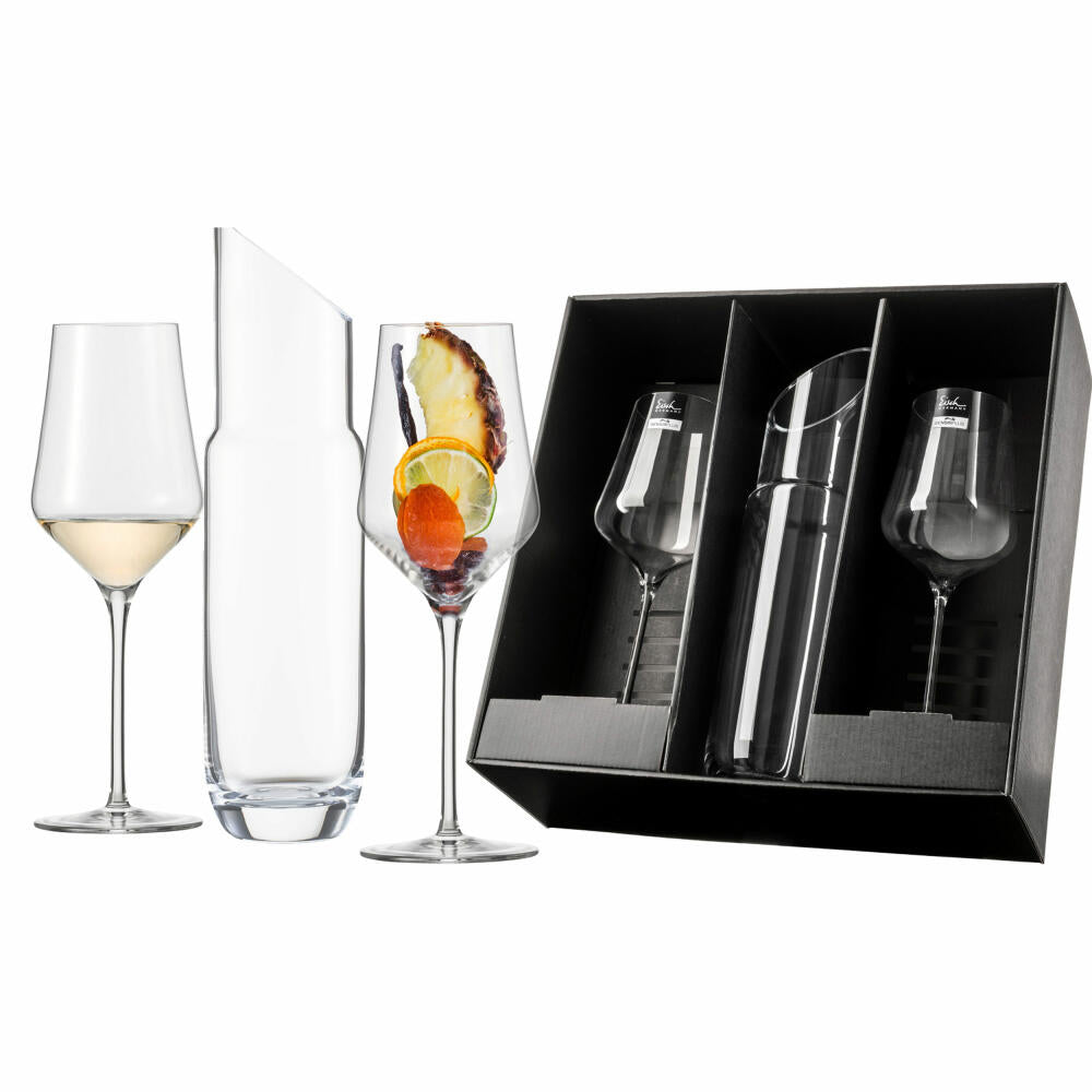 Eisch Geschenkset Sky Sensiplus, 3-tlg., Weißweinglas, Karaffe, Weinglas, Kristallglas, 25181099