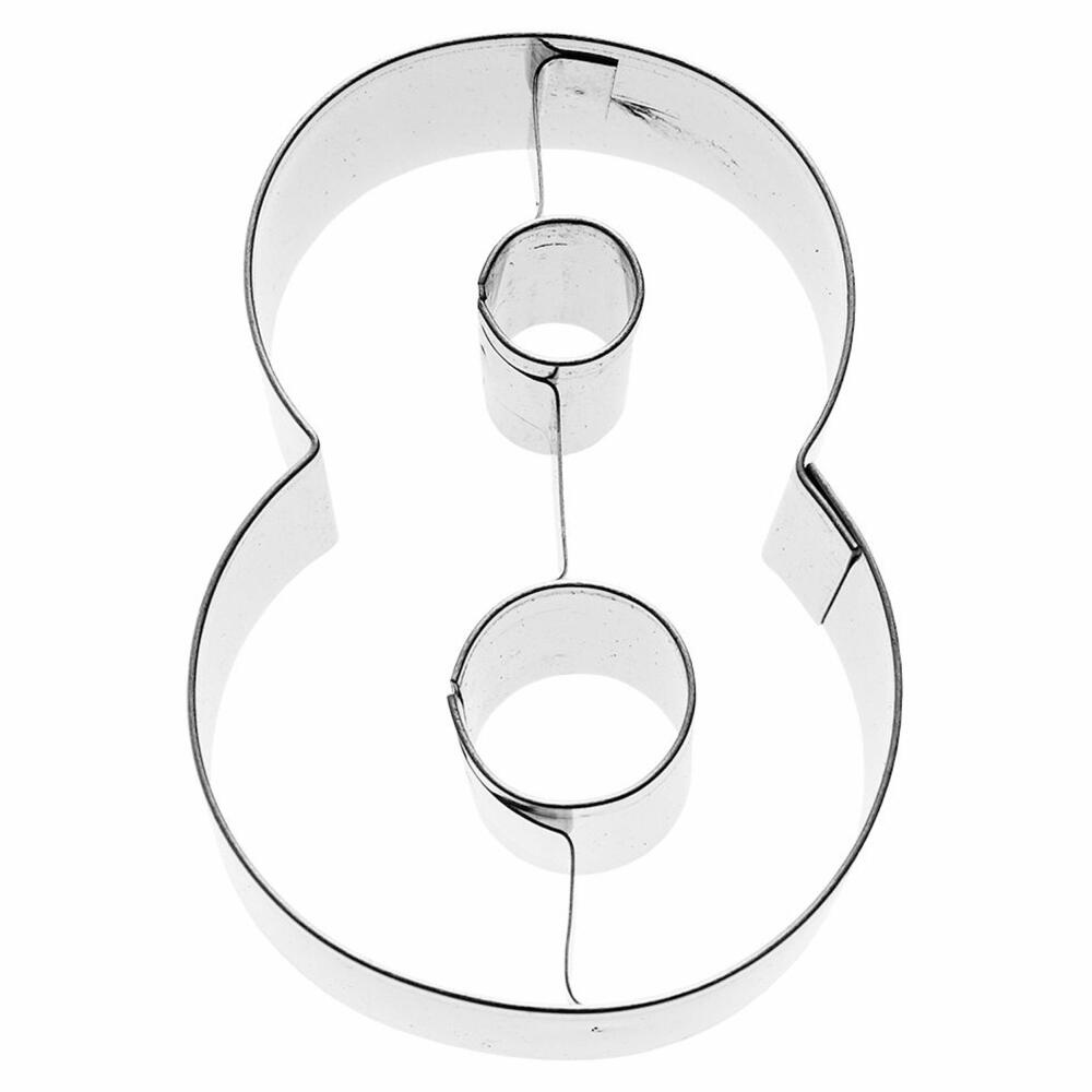 Birkmann Ausstechform Zahl 8, Ausstecher, Plätzchenform, Keks, Plätzchen, Edelstahl, 6 cm, 196636