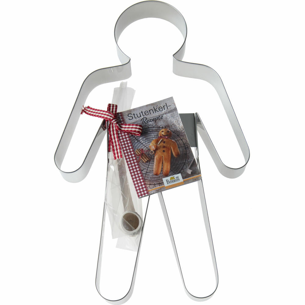 Birkmann Ausstechform Stutenkerl, mit Tonpfeife, Weckmann, Ausstecher, Edelstahl, 24 cm, 196650