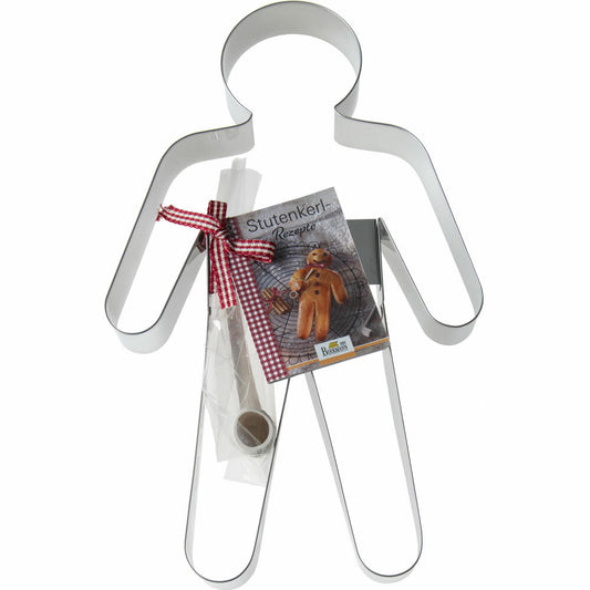 Birkmann Ausstechform Stutenkerl, mit Tonpfeife, Weckmann, Ausstecher, Edelstahl, 24 cm, 196650