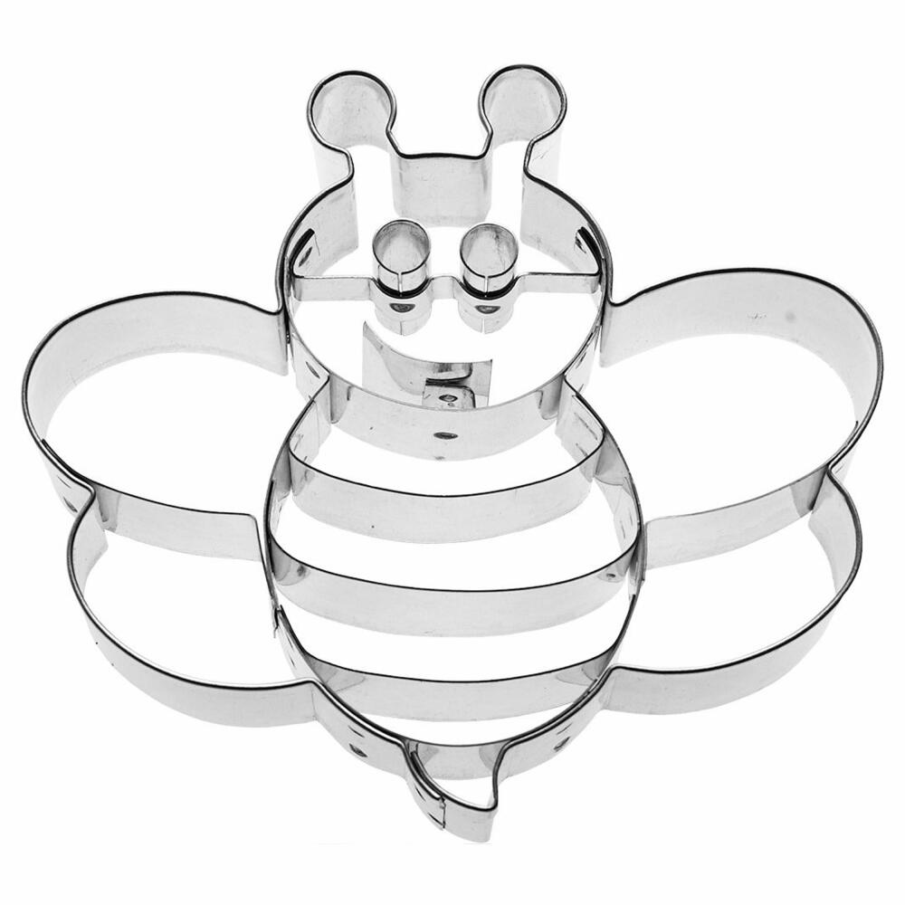 Birkmann Ausstechform Bienchen, Ausstecher, Plätzchenform, Keks, Plätzchen, Edelstahl, 9.2 cm, 196766