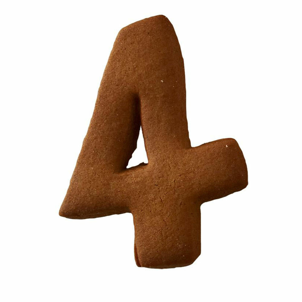 Birkmann Ausstechform Zahl 4, Ausstecher, Plätzchenform, Keks, Plätzchen, Edelstahl, 6 cm, 196599