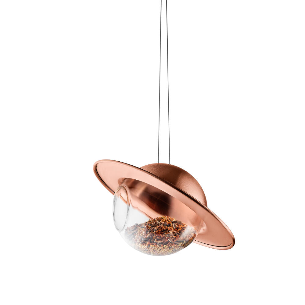 Eva Solo bird feeder ball Saturn, feeding container, feed dispenser, copper, steel wire, copper, 24 cm, 570902