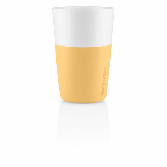 Eva Solo Cafe Latte-Becher Golden Sand, 2er Set, Kaffeebecher, Tasse, Porzellan / Silikon, 360 ml, 501125