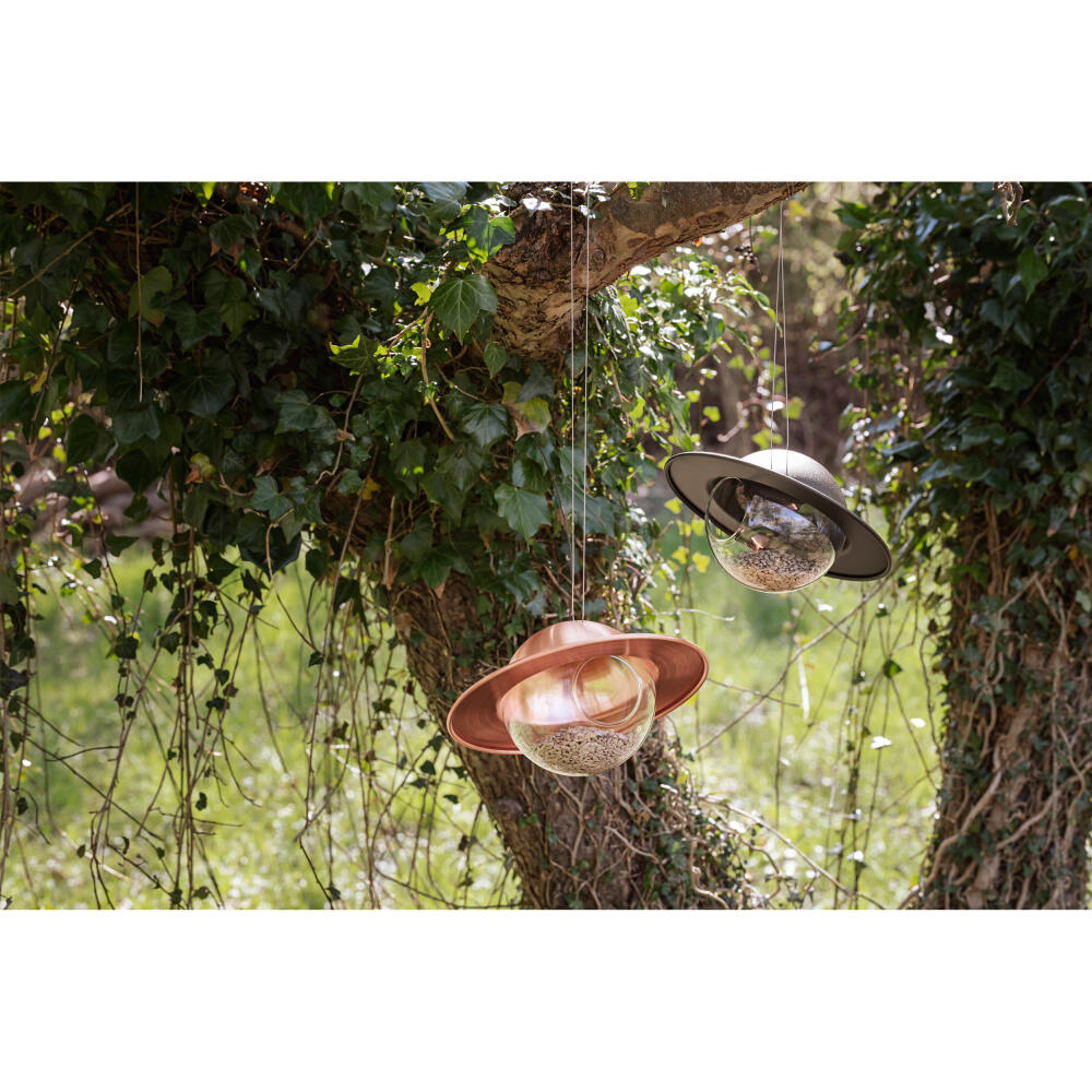 Eva Solo bird feeder ball Saturn, feeding container, feed dispenser, copper, steel wire, copper, 24 cm, 570902