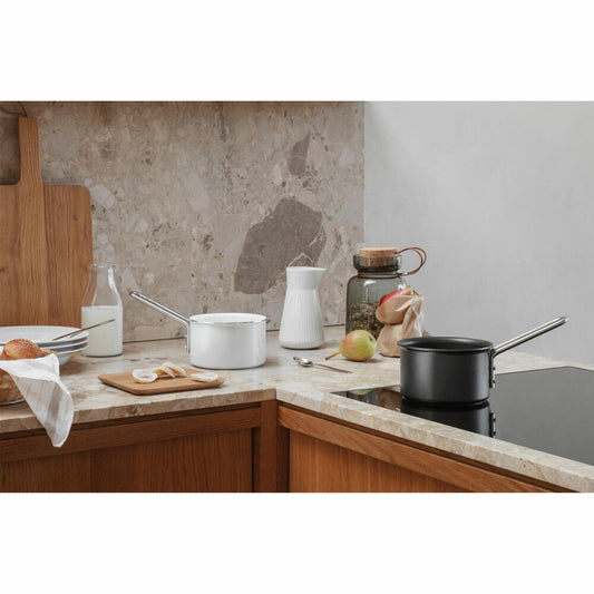 Eva Solo Stielkasserolle White Line, Stieltopf, Aluminium, Edelstahl, White, 1.1 L, 256611