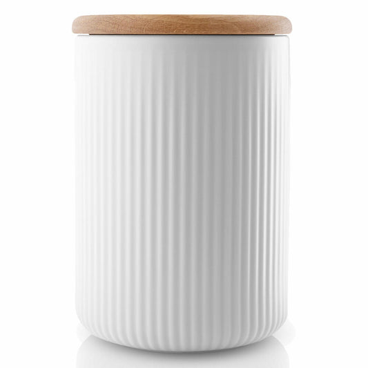 Eva Solo Legio Nova Aufbewahrungsdosen, Dose, Küche, Kochen, Porzellan/Eichenholz/Silikon, Weiß, 1 L, 887311