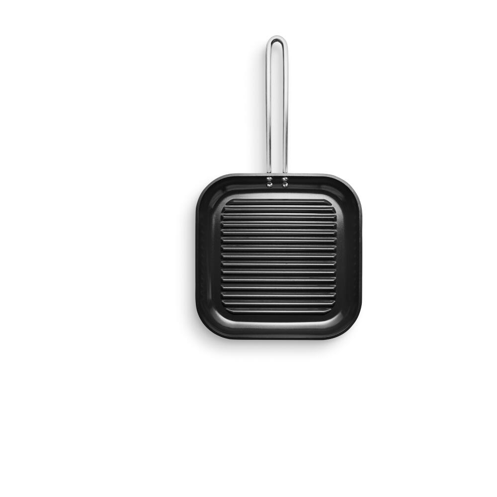 Eva Trio Professional Grillpfanne, Pfanne, Induktionsgeeignet, Aluminium, Edelstahl, Keramik Beschichtung, Black, 28 cm, 204836