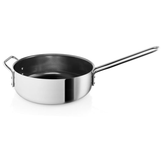 Eva Trio Stainless Steel Sauteuse, Kochtopf, Induktionsgeeignet, Aluminium, Edelstahl, Keramik Beschichtung, Polished Steel, 3.1 L, 312424