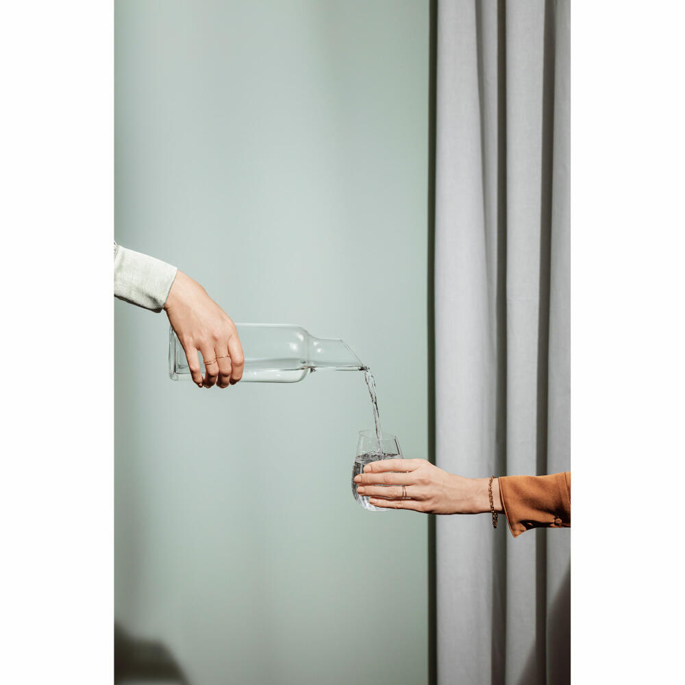 Eva Solo glass carafe with wooden stopper, carafe, water container, glass, oak wood, silicone, transparent, 1 L, 557474