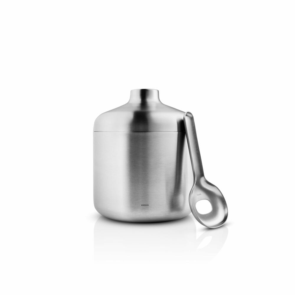 Eva Solo Eiseimer Liquid Lounge mit Löffel, Edelstahl, Brushed Steel, 14 cm, 822015