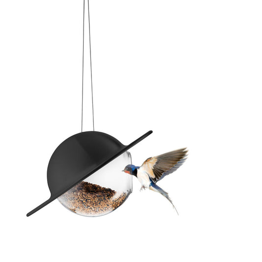 Eva Solo bird feeder ball Saturn, feeding container, feed dispenser, copper, steel wire, black, 24 cm, 570901