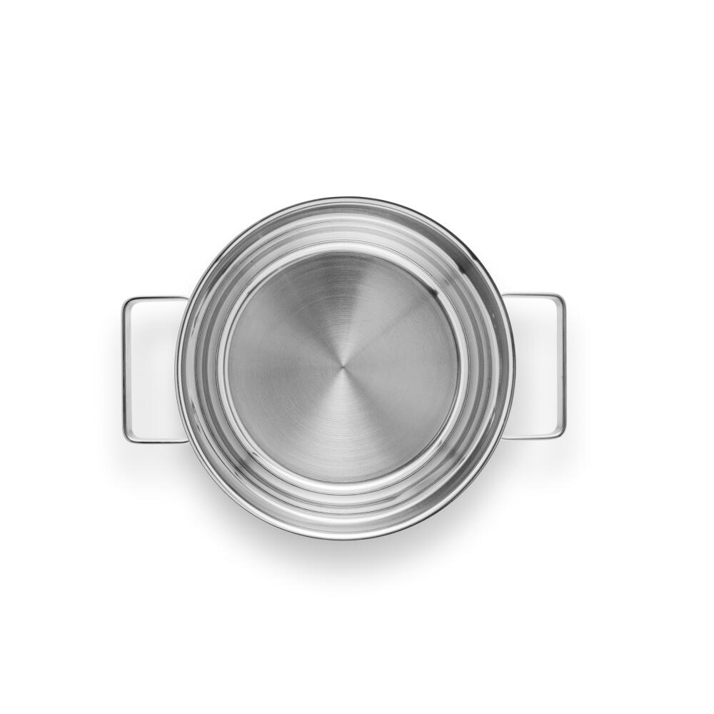 Eva Trio Stainless Steel Topf, Kochtopf, Induktionsgeeignet, Aluminium, Edelstahl, Polished Steel, 2.2 L, 302422