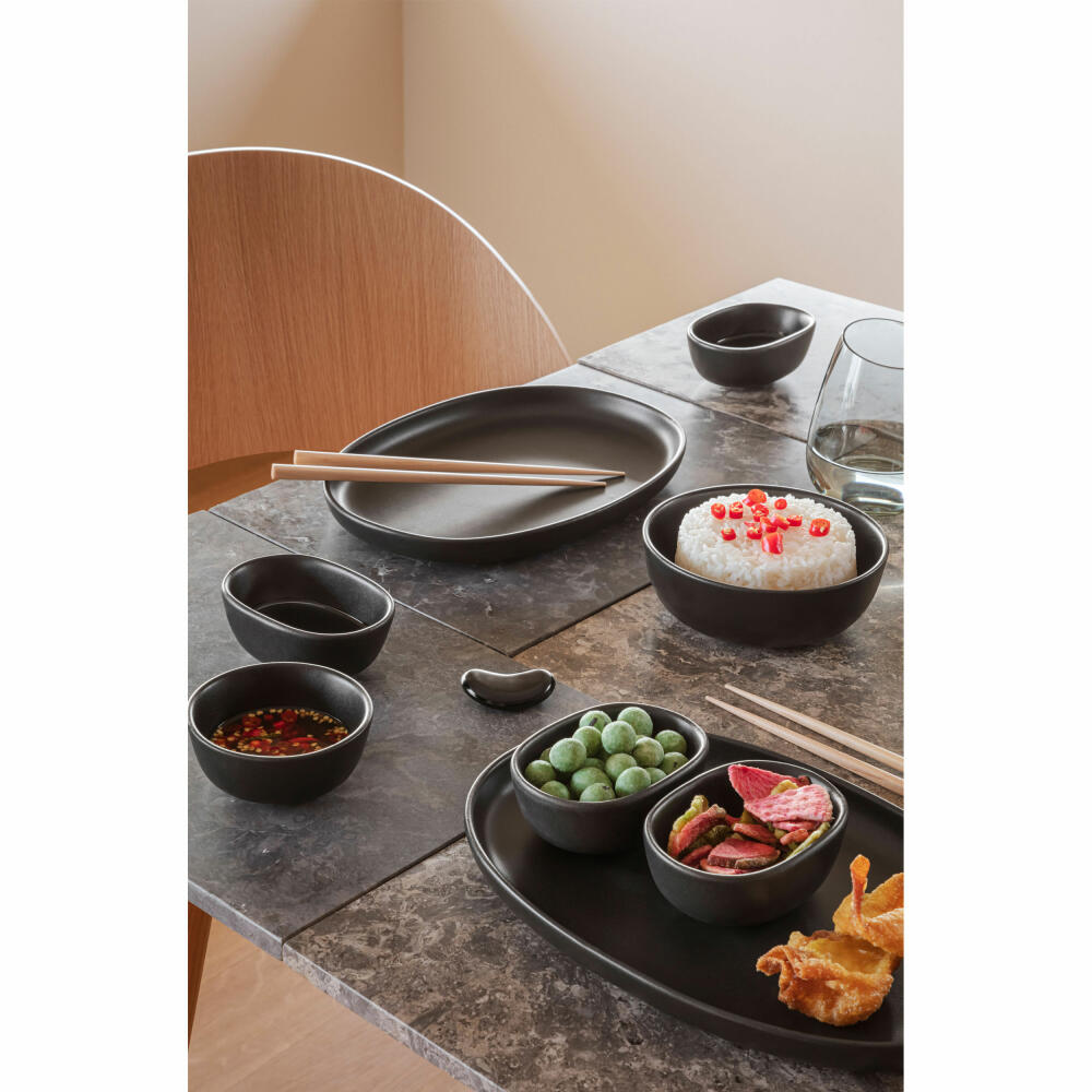 Eva Solo Nordic kitchen Servierplatte Oval, Servierteller, Platte, Steinzeug, Black / Schwarz, 36 cm, 512700