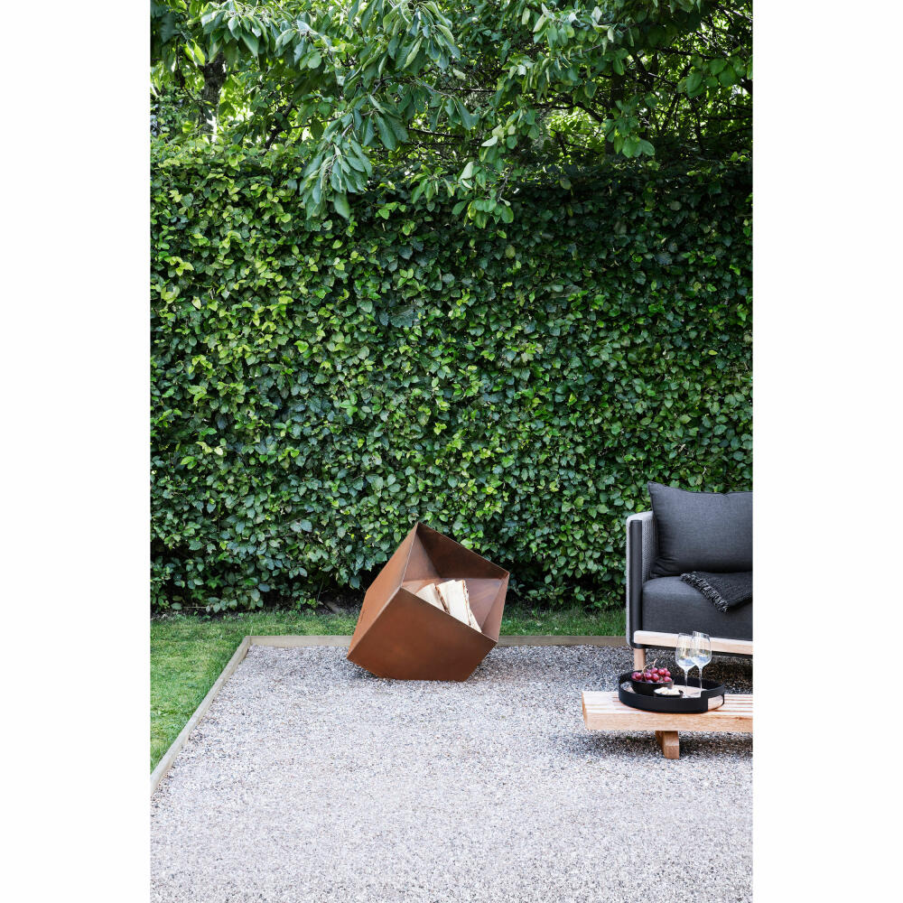 Eva Solo FireCube Gartenkamin, Garten Kamin, Feuerstelle, Holzofen, Gartenofen, Cortenstahl, H 45.2 cm, 571144