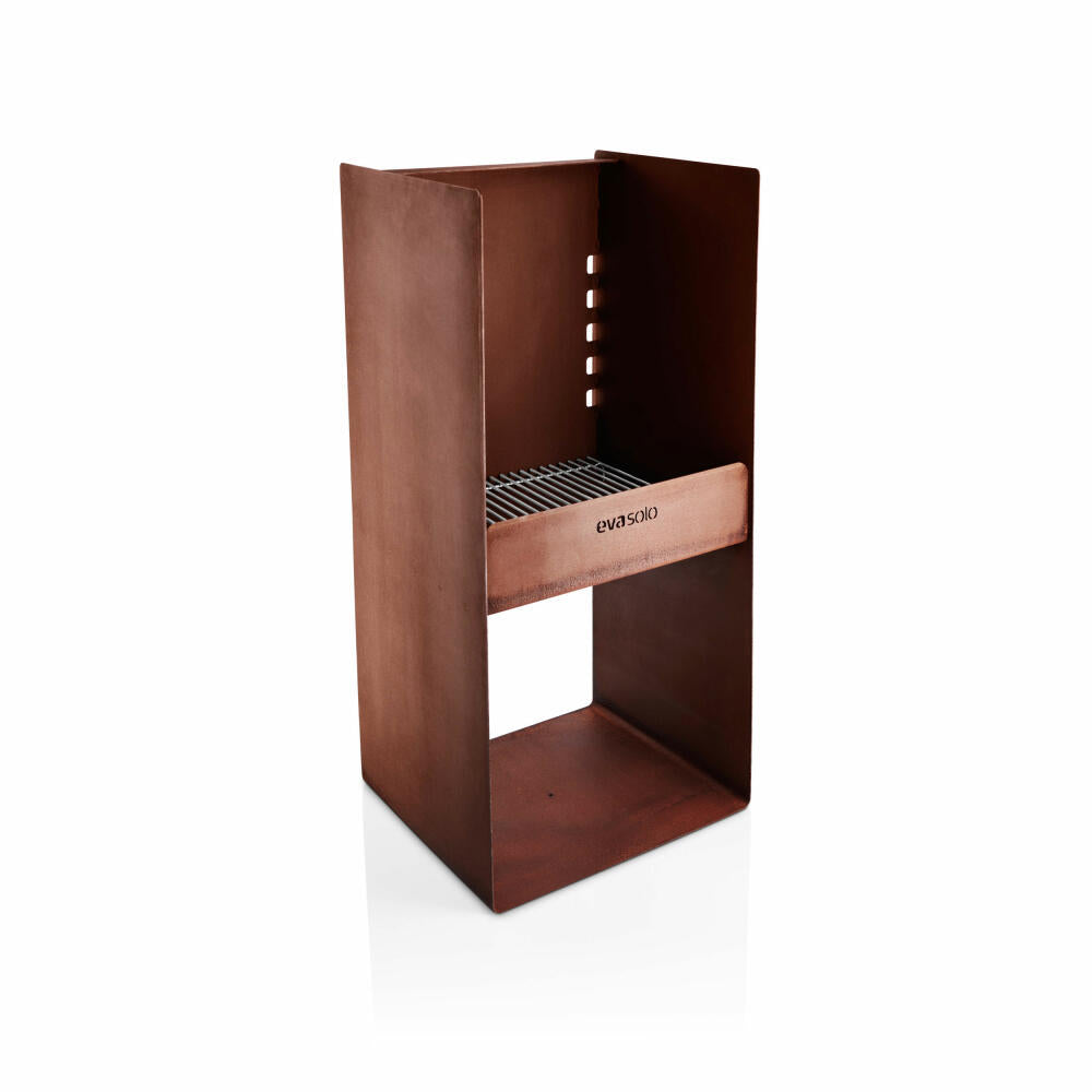 Eva Solo FireSpot Grill, fire bowl, charcoal grill, charcoal, garden grill, fireplace, Corten steel / stainless steel, 38 x 43 x 90 cm, 571145