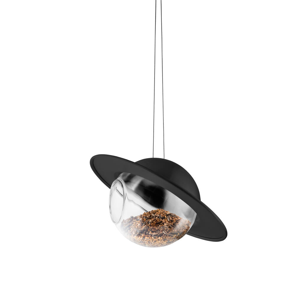 Eva Solo bird feeder ball Saturn, feeding container, feed dispenser, copper, steel wire, black, 24 cm, 570901