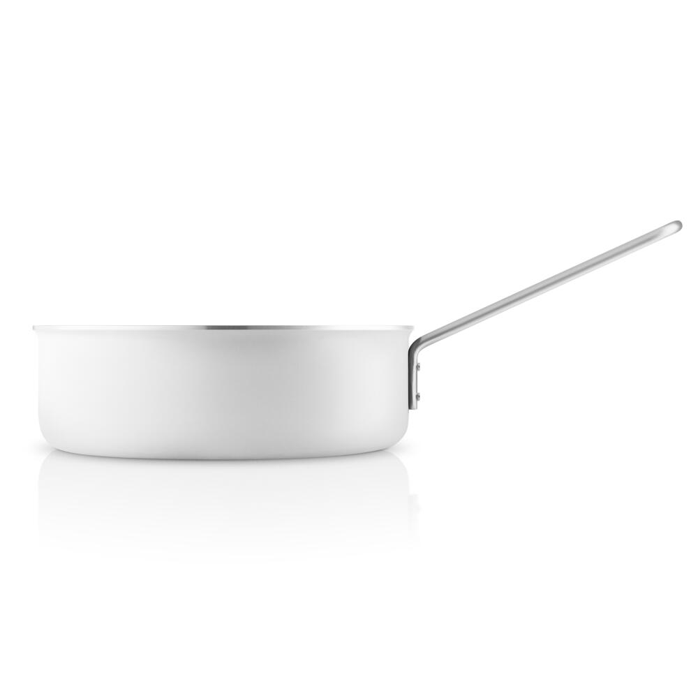 Eva Trio White Line Sauteuse, Kochtopf, Induktionsgeeignet, Aluminium, Edelstahl, Keramik Beschichtung, White, 24 cm, 266524