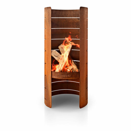 Eva Solo FireCylinder Gartenkamin, Garten Kamin, Feuerstelle, Holzofen, Gartenofen, Cortenstahl, H 66.5 cm, 571142