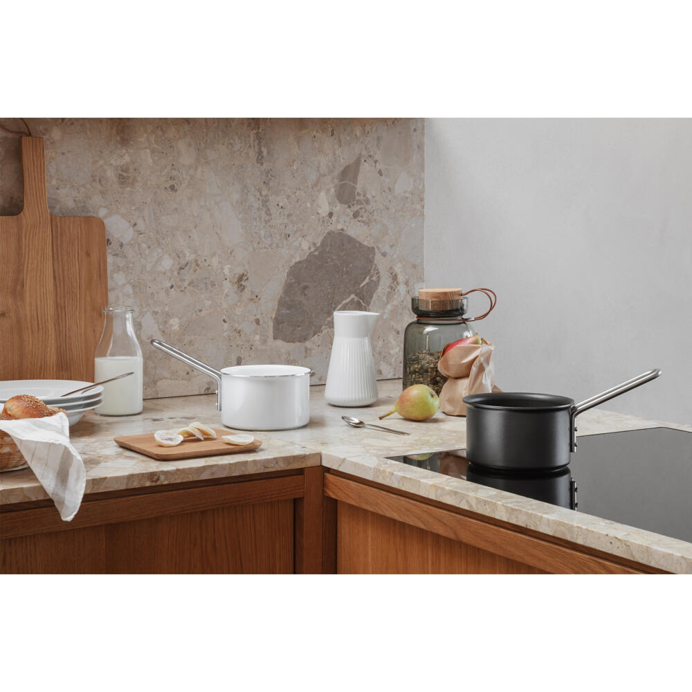 Eva Trio White Line Kasserolle, Kochtopf, Aluminium, Edelstahl, Keramik Beschichtung, White, 1.1 L, 266611