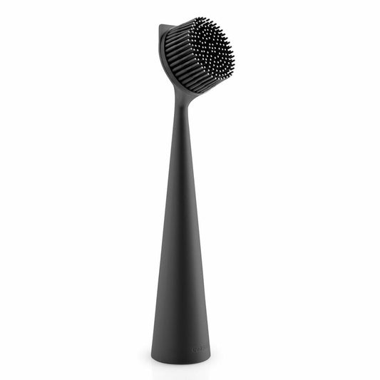 Eva Solo Dishwashing Brush Black, Washing Up Brush, Brush, Silicone, Plastic, Nylon, Steel, Black, 530685