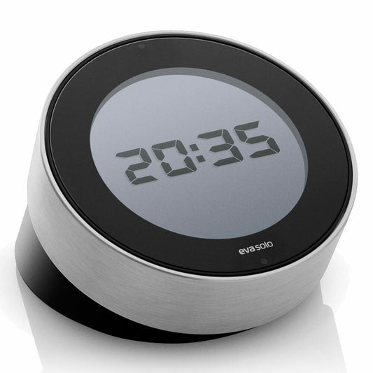 Eva Solo Cook 'N Time Roasting Thermometer, Meat Thermometer, Kitchen Thermometer, Aluminium/Silicone/Stainless Steel, Black, Ø 9.5 cm, 567763