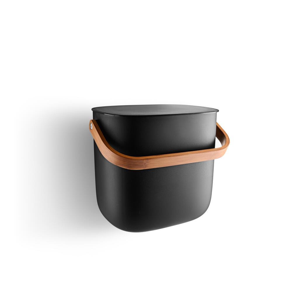 Eva Solo waste sorting container Reflect, trash can, plastic, bamboo, black, 6 L, 537777