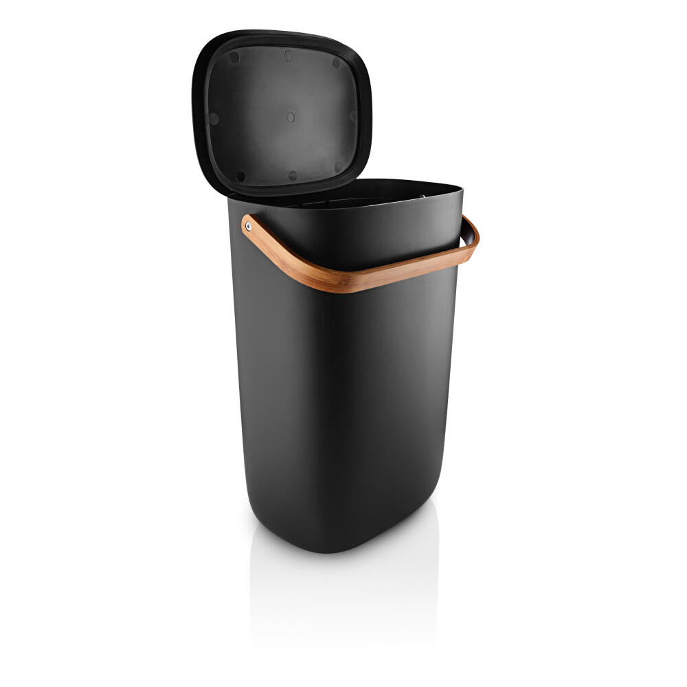 Eva Solo waste sorting container Reflect, trash can, plastic, bamboo, black, 33 L, 537779