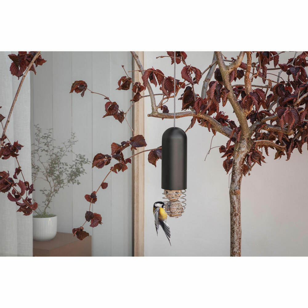 Eva Solo Hängender Meisenknödelhalter, Vogelfutterspender, Edelstahl, Polyester, Black, 571016