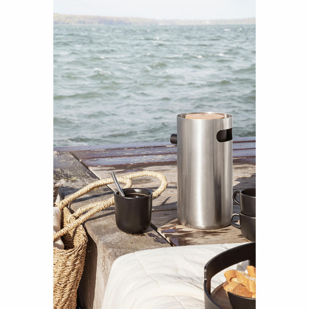 Eva Solo Nordic kitchen Pumpthermokanne, Thermokanne, Kaffeekanne, Teekanne, Edelstahl / Geöltem Eichenholz / Kunststoff, Steel, 1.8 L, 502903
