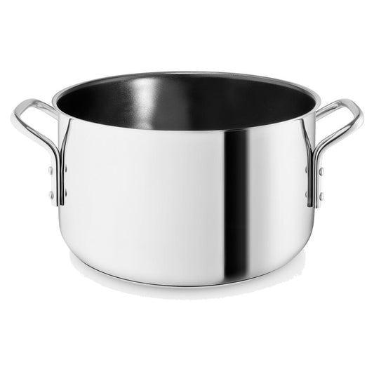 Eva Trio Stainless Steel Topf, Kochtopf, Induktionsgeeignet, Aluminium, Edelstahl, Keramik Beschichtung, Polished Steel, 3.6 L, 312436
