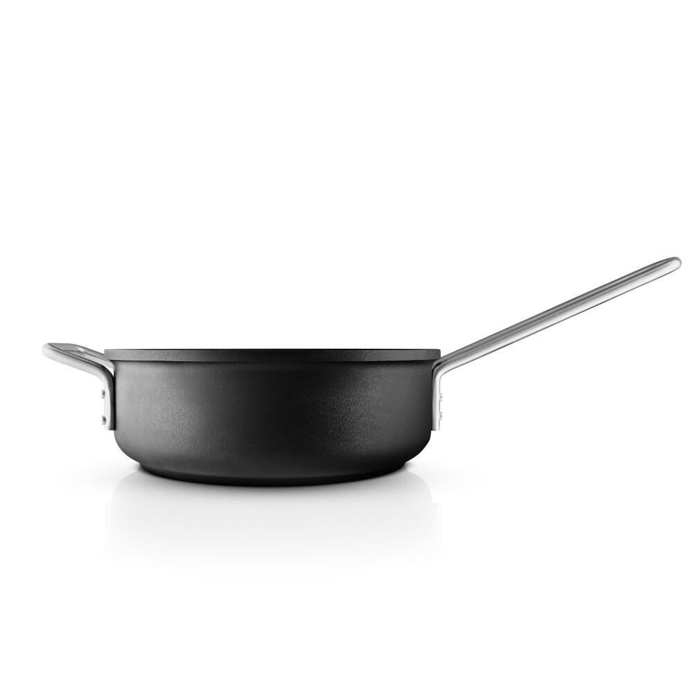 Eva Trio Professional Sauteuse, Kochtopf, Aluminium, Edelstahl, Keramik Beschichtung, Black, 24 cm, 204825