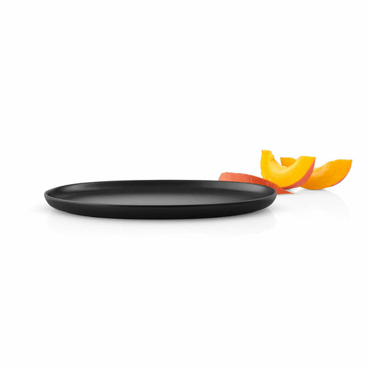 Eva Solo Teller Nordic Kitchen Oval, Servierteller, Servierplatte, Platte, Steinzeug, Schwarz, 31 cm, 502765