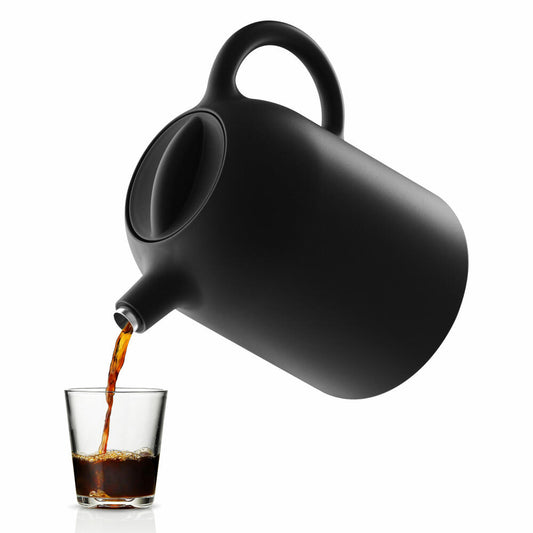 Eva Solo Thimble Isolierkanne, Kaffeekanne, Thermo Kanne, Kunststoff/Glas/Edelstahl, Schwarz, 1 L, 502717